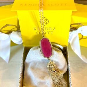 Kendra Scott Rayne Necklace Gold/Fuschia stone